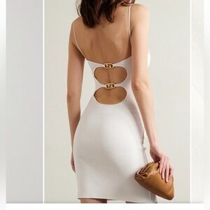 Fendi Reversible White Cut Out Slip Dress for Cocktail